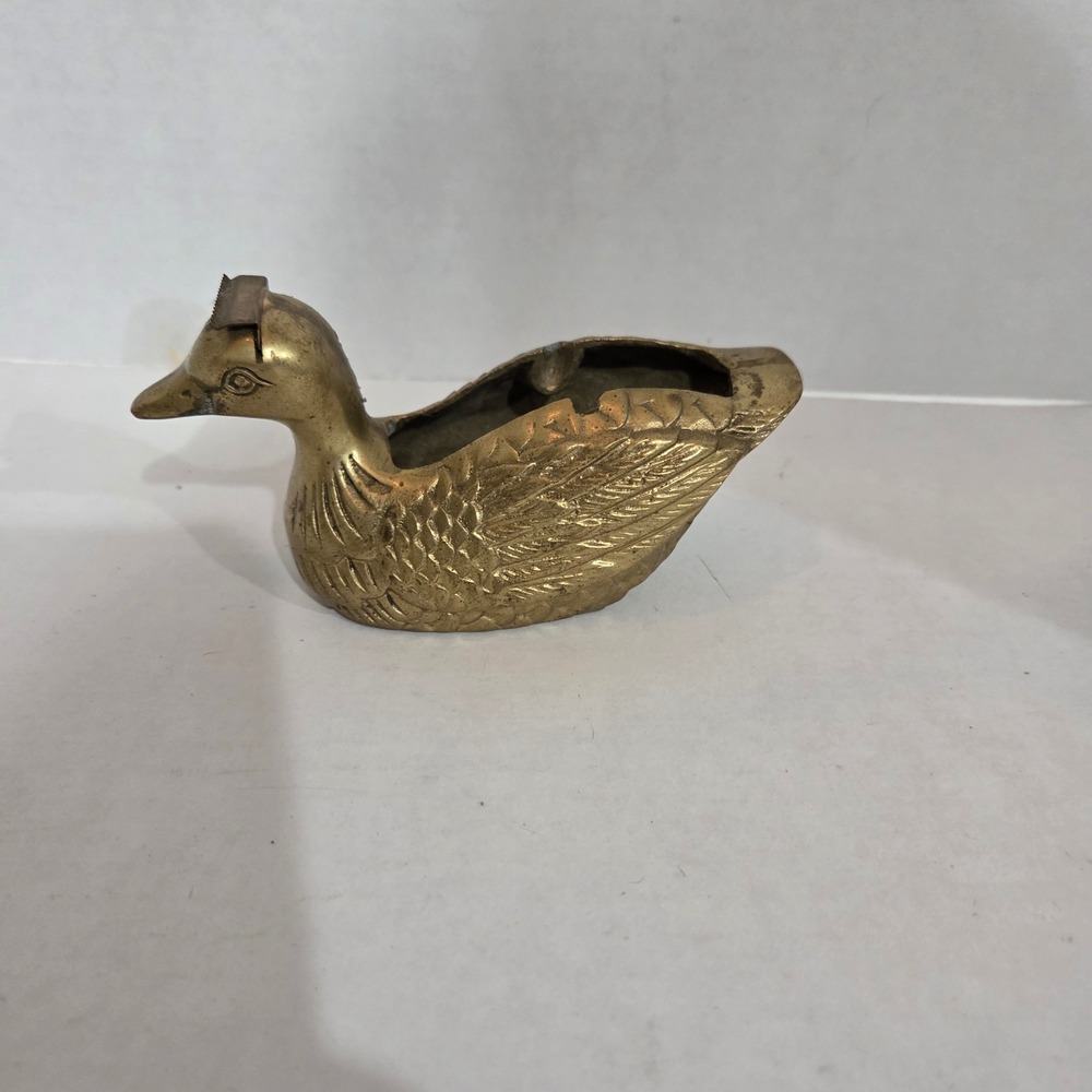 Vintage Solid Brass Duck Tape Dispenser cottage core grandma core retro